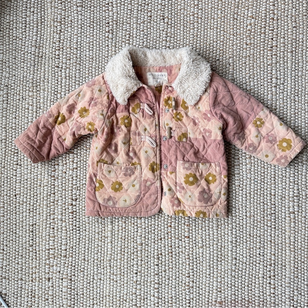Wild Wawa Quilted Floral Jacket 2-3y